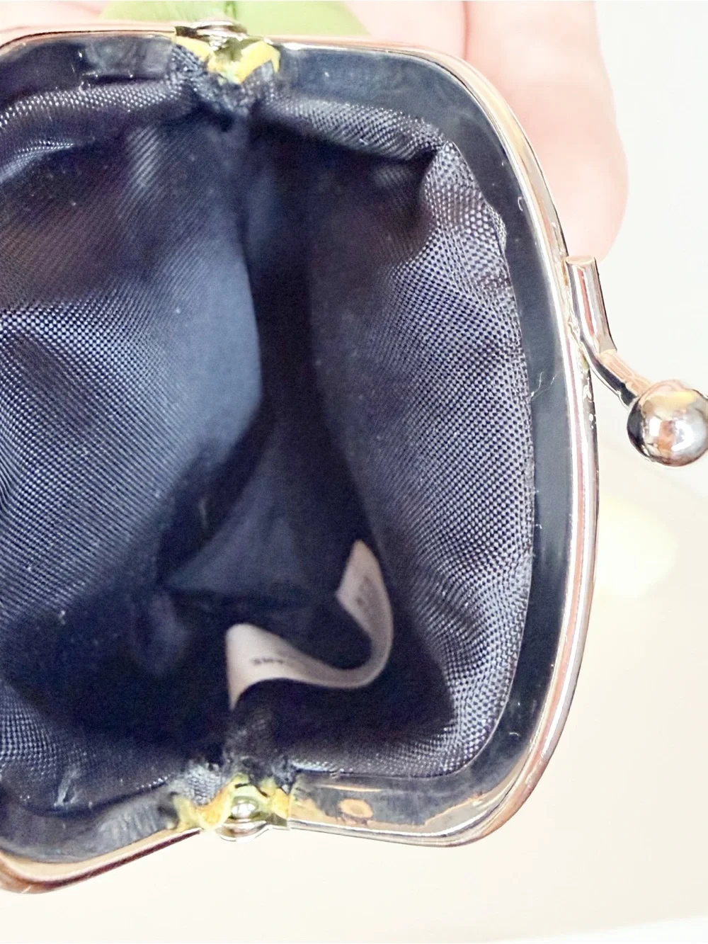 Metropolitan Green Faux Ostrich Leather Key Ring Coin Purse